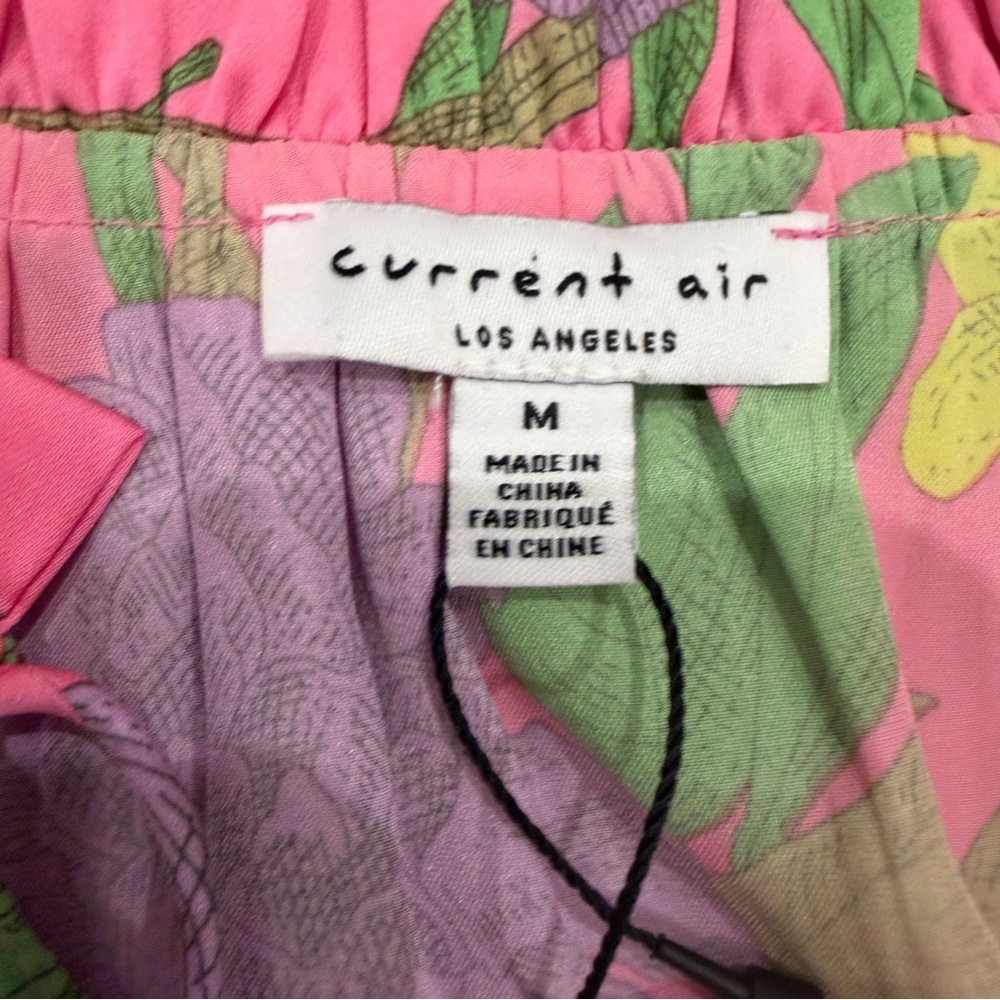 Current Air Floral Pink Women's Shirt With Ruffle Sleeves Medium NWT - Picture 4 of 7